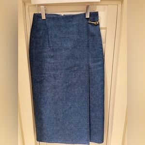 Tory Burch denim midi skirt